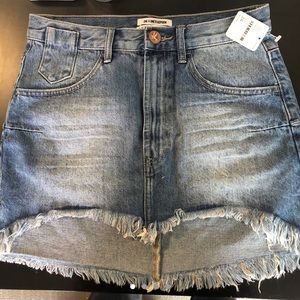 free people denim skirt